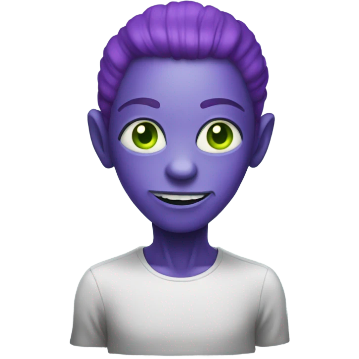 alien wit purple hair emoji
