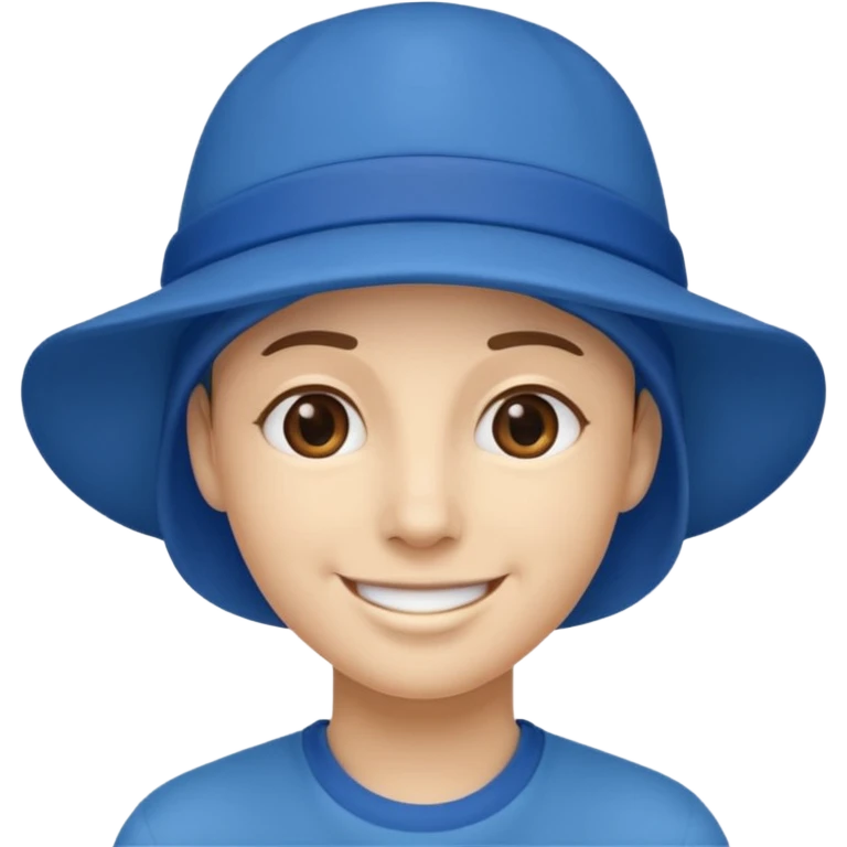 Mavi şapkalı gülen yüz emoji