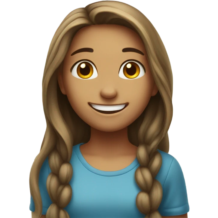 smiling girl with long hair emoji