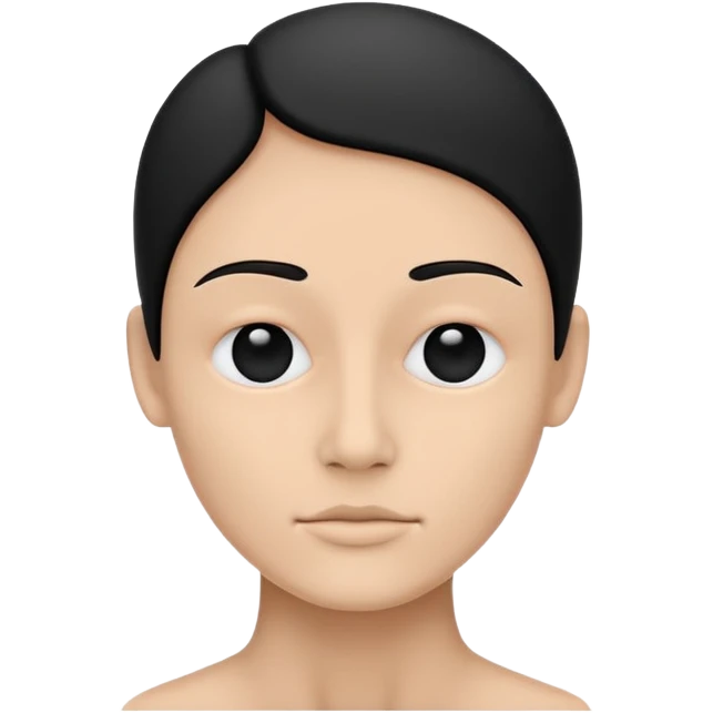 Minimalistic flat vector icon, iOS style, thin black outline on white background. Person silhouette. Black, completely monochrome, matte. no eye sockets, no pupils, no eyebrows, clay render style, modern digital illustration, octane render. emoji