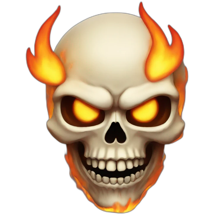 Demon  skull with fire emoji