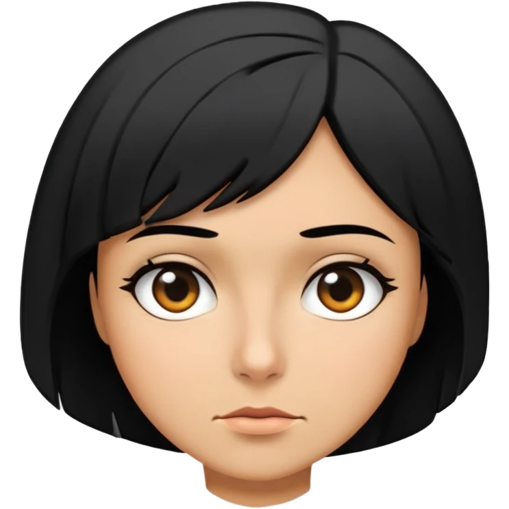 Women making a sour face with black bob and kinda turning to the side emoji