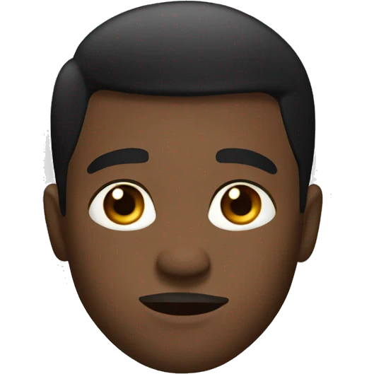 a cartoon looking handsome black man in black shirt with white background  emoji
