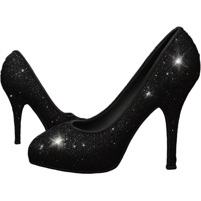 all black sparkly high heel emoji