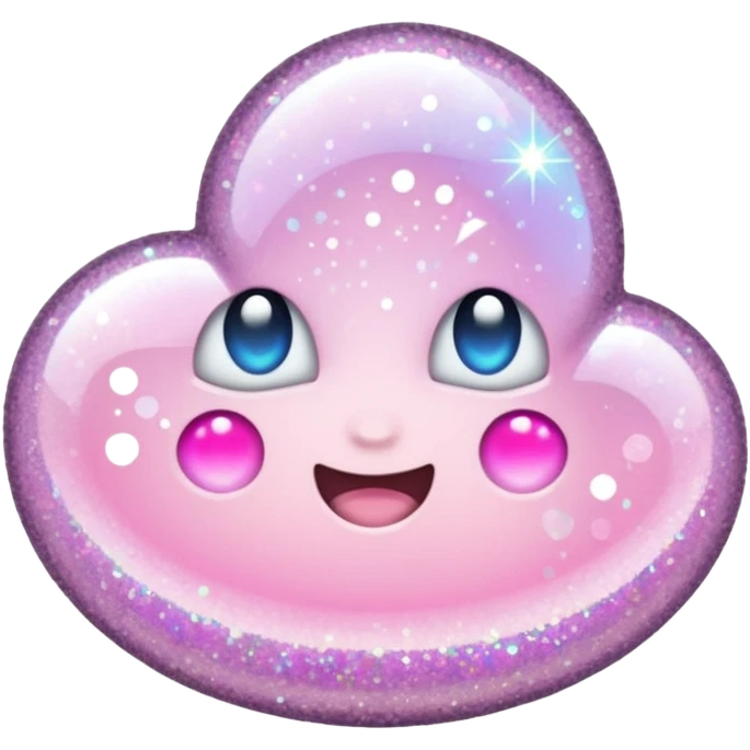 glitter flor rosa claro emoji