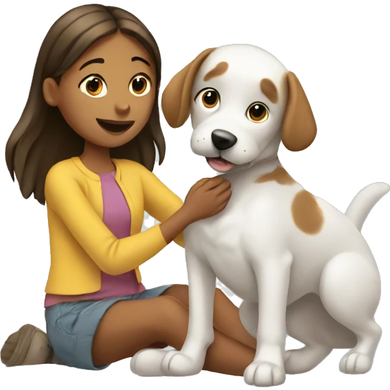 Girl petting dog emoji