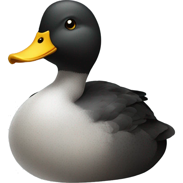Black duck with white speckles on chest emoji