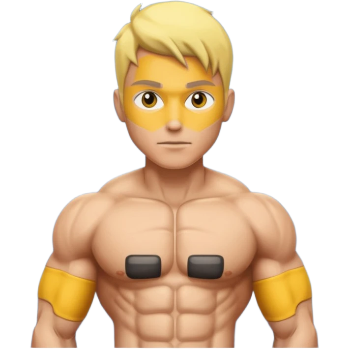 6 pack abs yellow skin emoji
