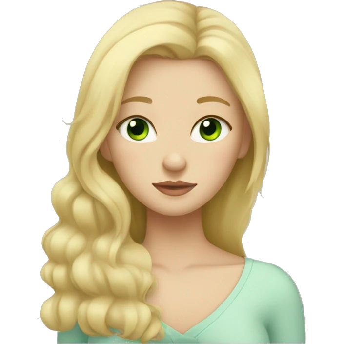 Blonde haired green eyes girl sleeping emoji