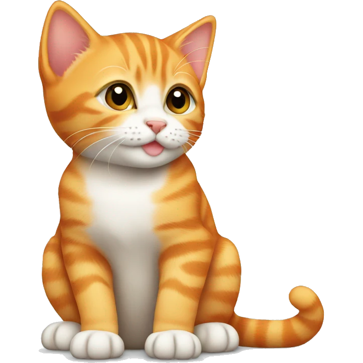 Orange tabby kitten sitting emoji