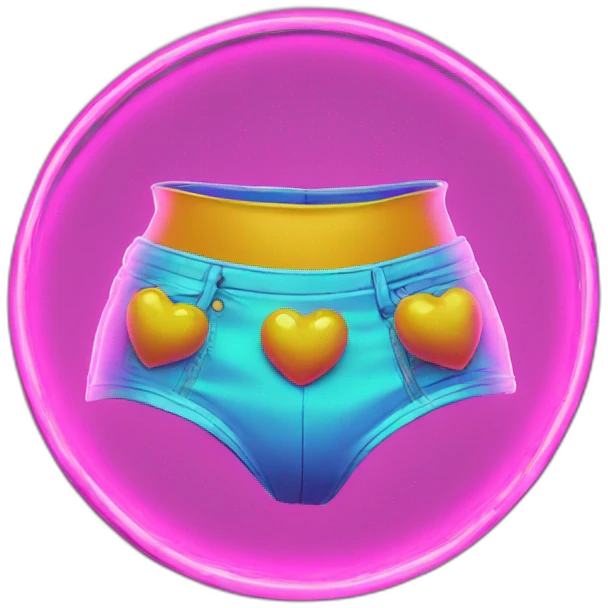 Juicy booty neon sign style emoji