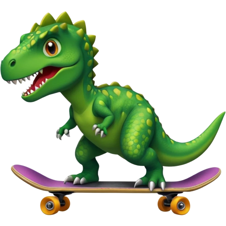Dinosaur on a skateboard emoji