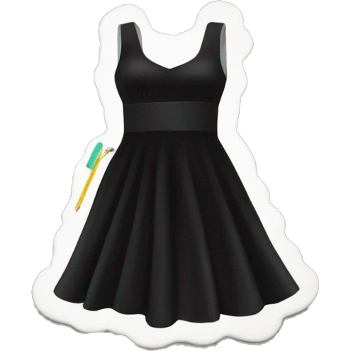 white measuring tape around the black dress emoji
