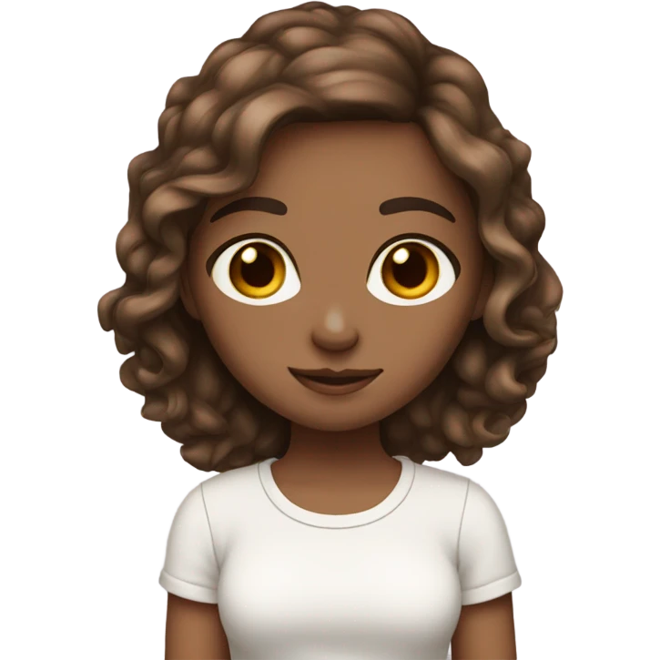 5 Girls white skin brown hair brown eyes emoji