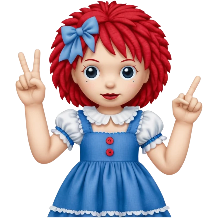 raggedy ann doll showing middle finger  emoji