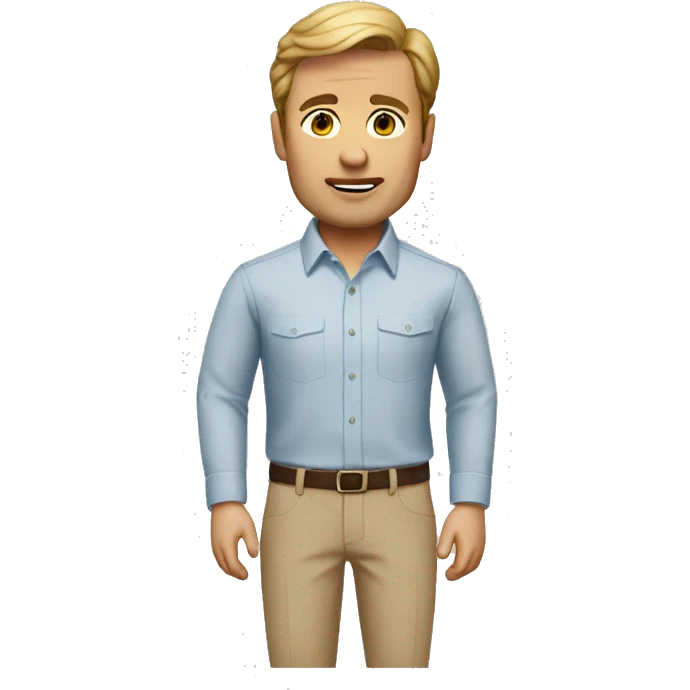 Memoji of Michael from the Office Wearing: Slightly rumpled button-downs and khakis emoji