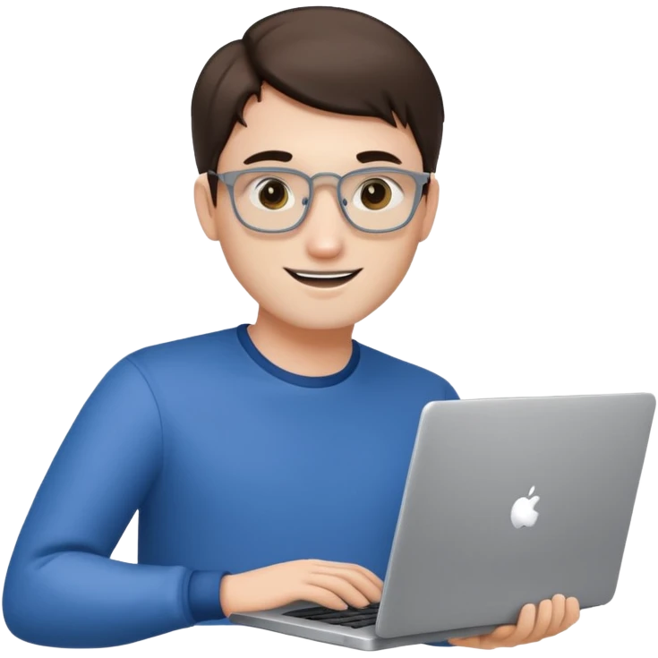 a programmer happy with a microsoft laptop emoji