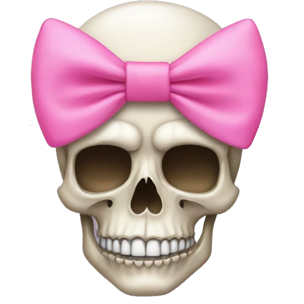 Skull with a pink bow emoji