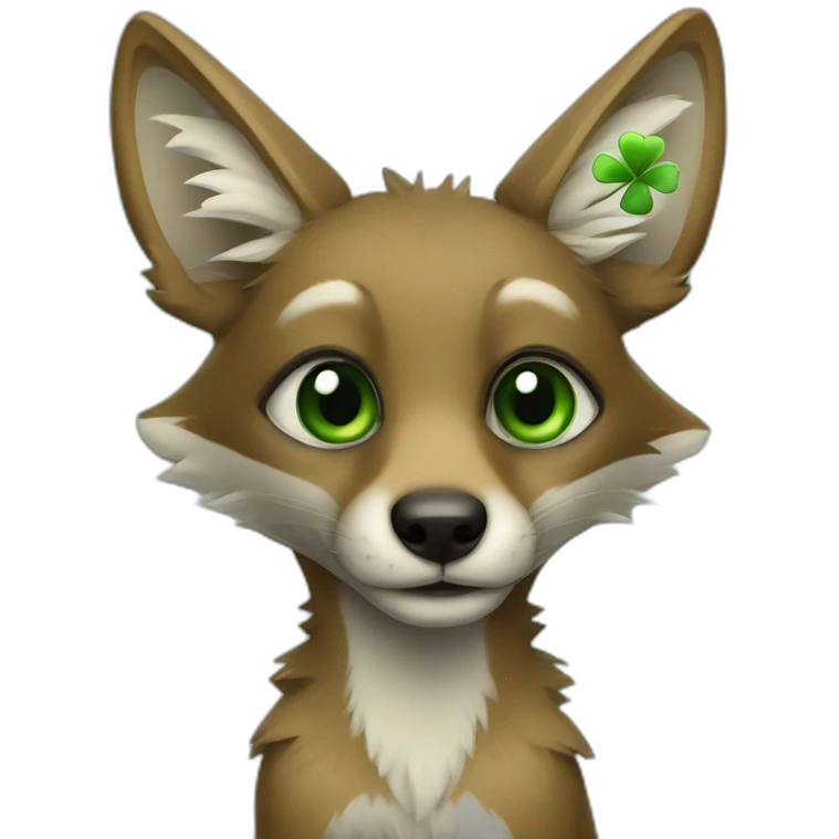 Jackal holding lucky clover emoji