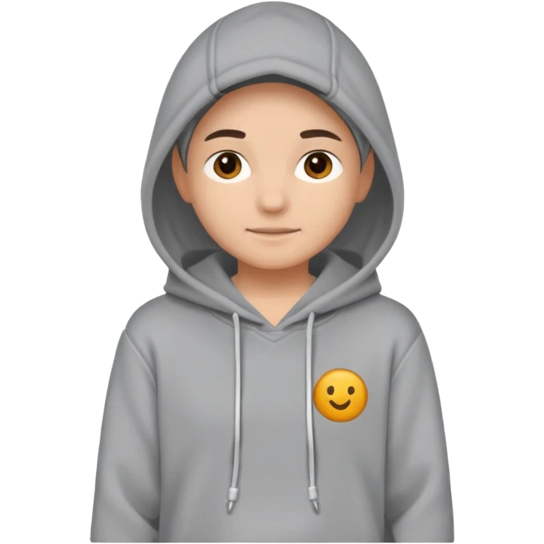 comfy grey hoodie without person emoji