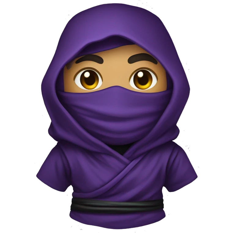  ninja con ropa futurista de color negra y morada hombre emoji