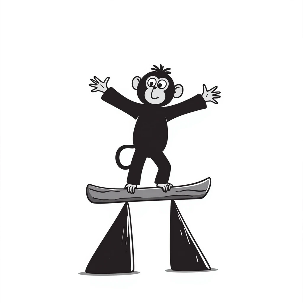 monkey standing on a stick emoji
