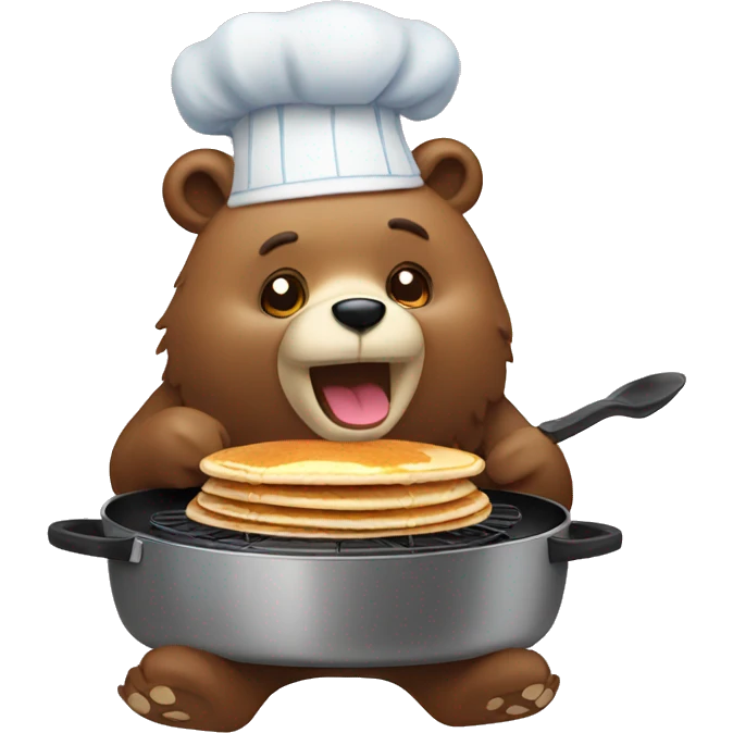 bear cooking pancakes emoji
