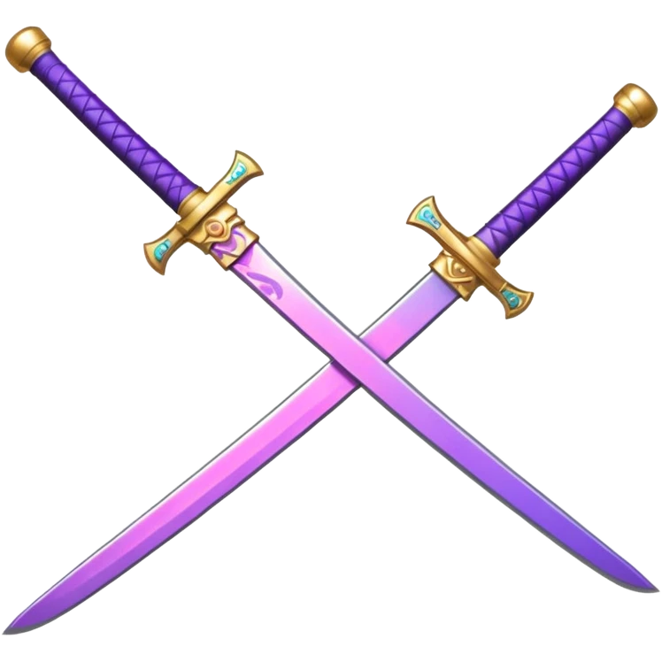 glitter purple and pink katana emoji