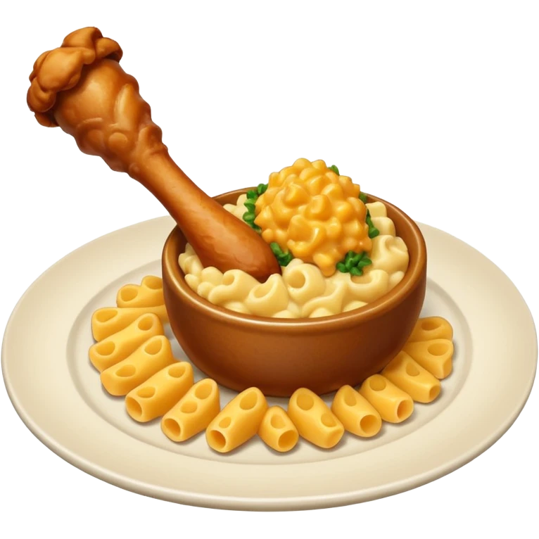 chicken drumstick with mac and cheese emoji