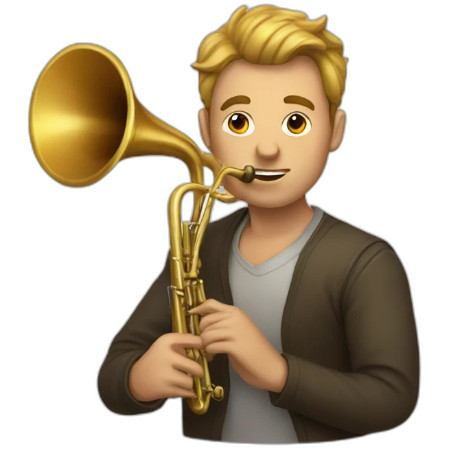 man with a horn emoji