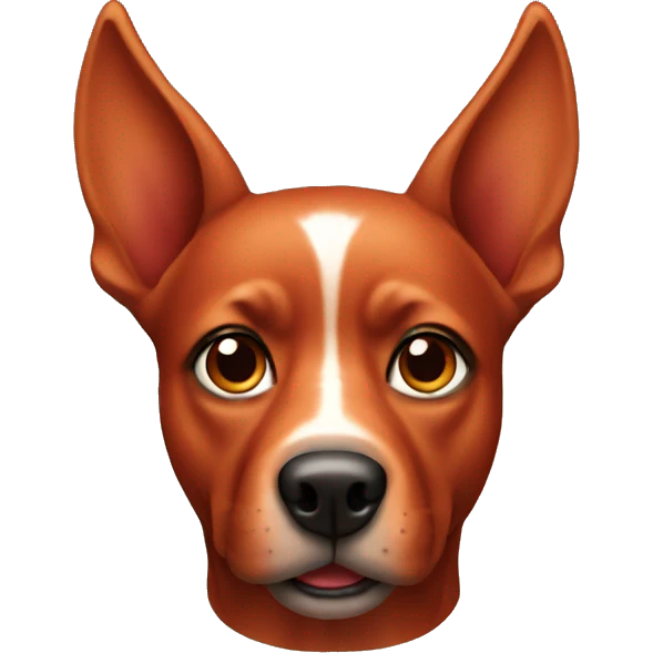 solid red dog with pointed ears emoji