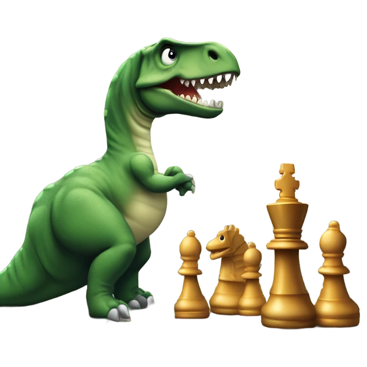 dinosaur plays chess emoji