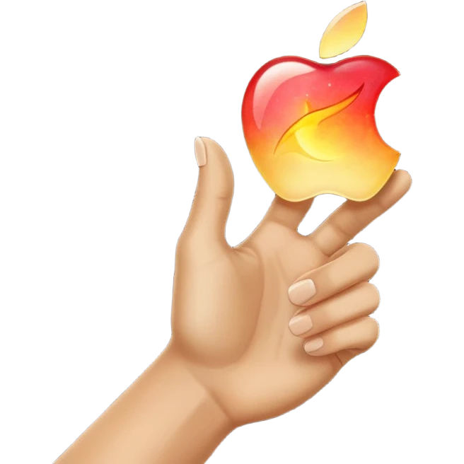 divine hand pointing with glowing aura, inspired by the 'finger of god' concept, apple emoji style, no text emoji
