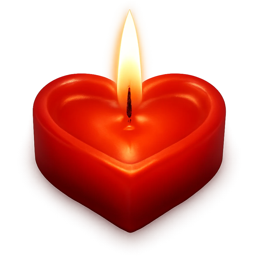 romantic heart-shaped candle emoji