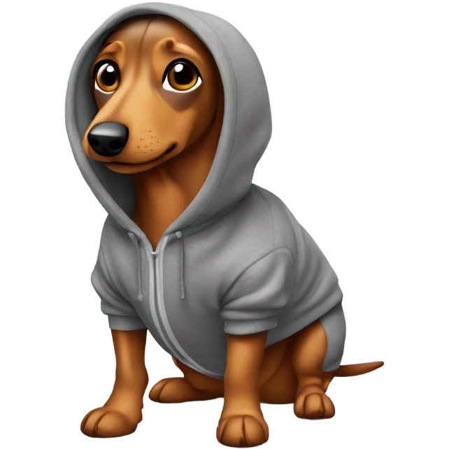 Wiener Dog wearing a hoodie emoji