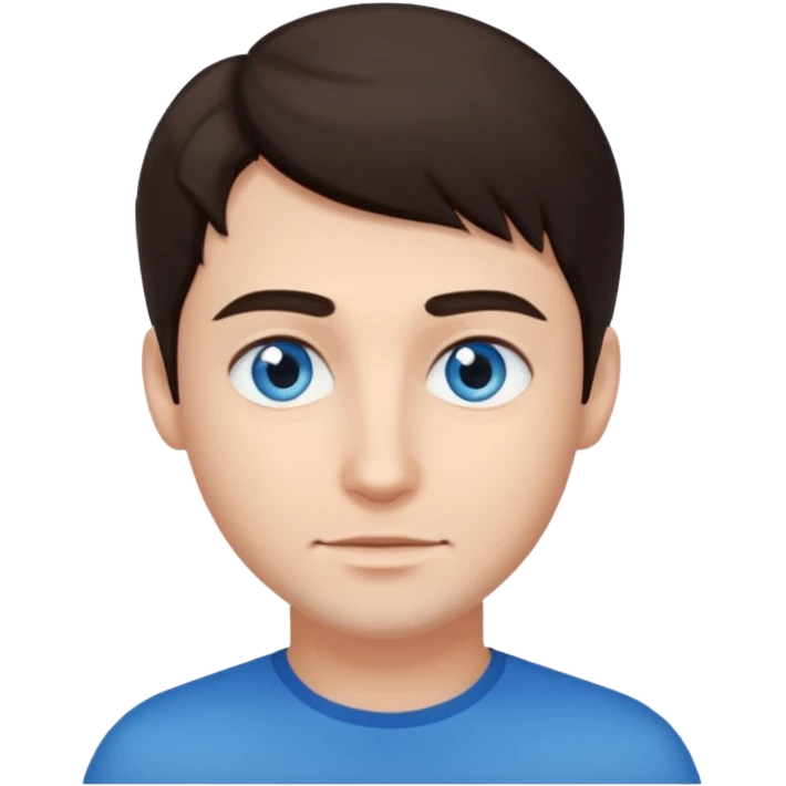 homme yeux bleu azur cheveux brun foncé emoji