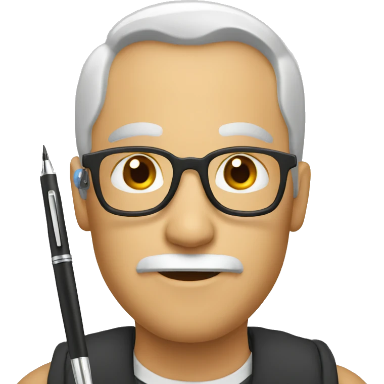 man holding a pen emoji