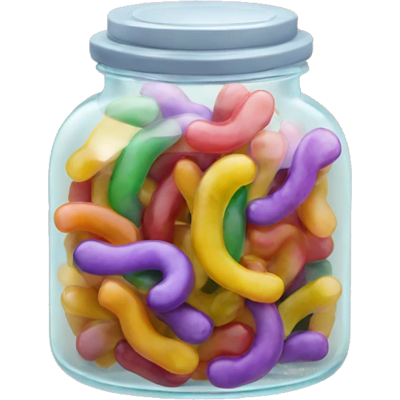 small gummy worms in a jar emoji