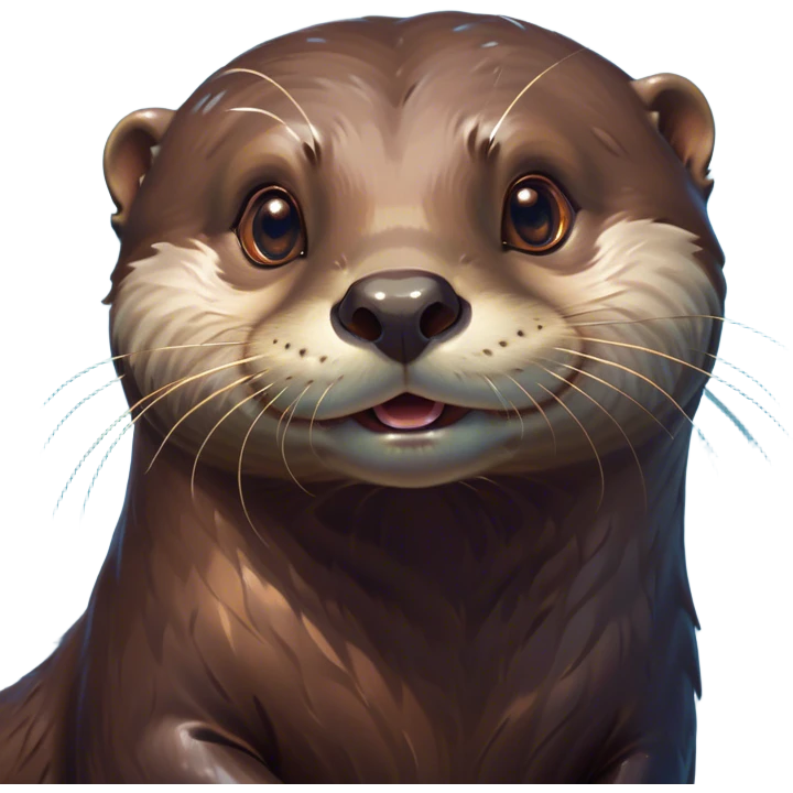 Cinematic Comical Otter Portrait Emoji, Head tilted dramatically with an exaggeratedly amused expression, featuring a striking, glossy brown Fur with a playful glint in its wide, expressive eyes filled with playful disbelief, Simplified yet hilariously expressive features, highly detailed, glowing with a slightly sassy glow, high shine, dramatic yet playful, stylized with an air of cheeky aquatic mischief, bright and endearing, soft glowing outline, capturing the essence of a spirited and over-the-top otter, so meme-worthy it feels like it could splash its way into internet fame instantly! emoji