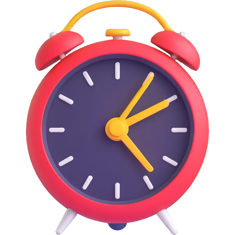 alarm icon in color #edd6a0, 3D style, playful, rounded, minimal emoji
