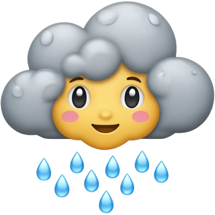 emoji of grey cloud is raining emoji