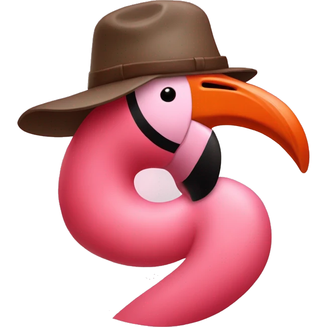 Flamingo wearing a Cleveland browns hat  emoji