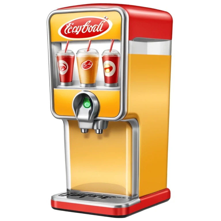 Digital soda dispenser in a fast food restaurant background  emoji