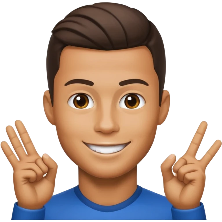 Cristiano Ronaldo inspired emoji, doing his signature 'Sii' pose emoji