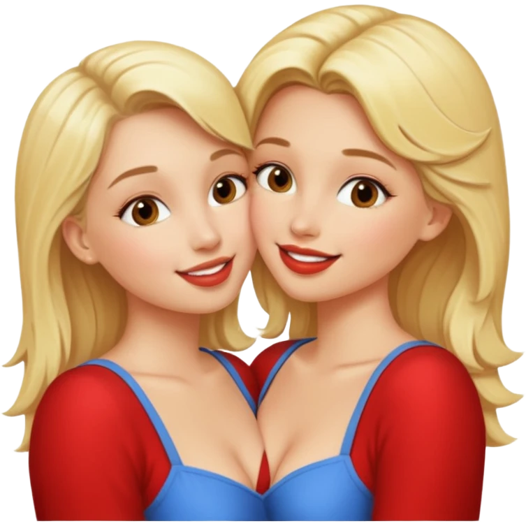 2 hot blonde girls kissing emoji