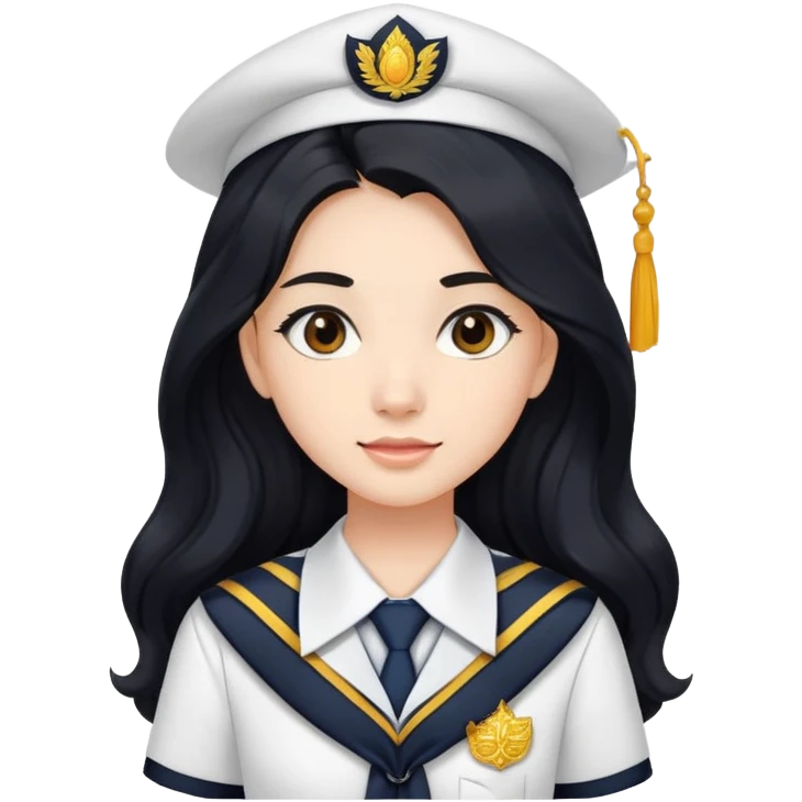 College/university female student with long wavy hair - Thailand emoji