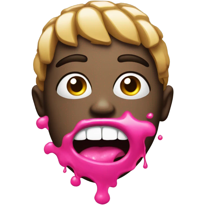 Hot pink vomit face emoji
