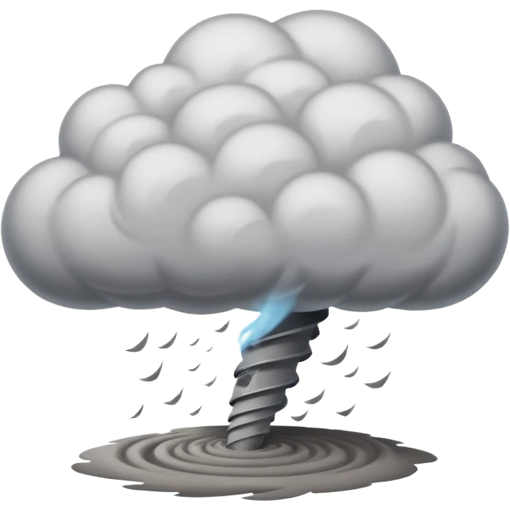 Spinning cloud with tornado on ground  emoji