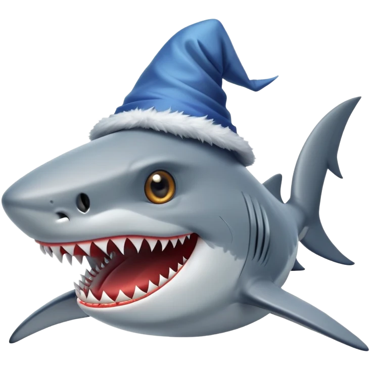 a shark with a wizard hat emoji