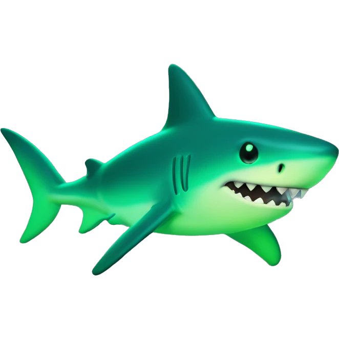 Glow in the dark shark more like green glowing shark emoji